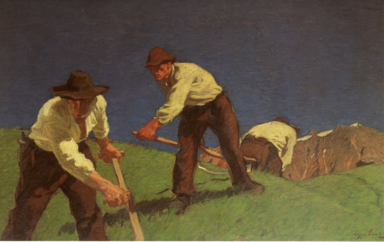  Die Bergmaher I. Fassung av Albin Egger Lienz