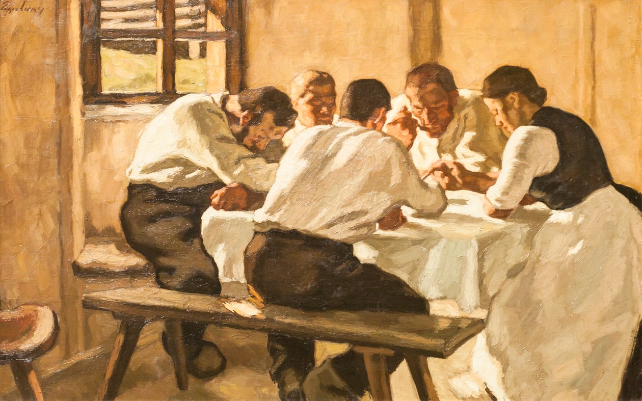 Lunch, ca 1910 (olja på duk) av Albin Egger Lienz