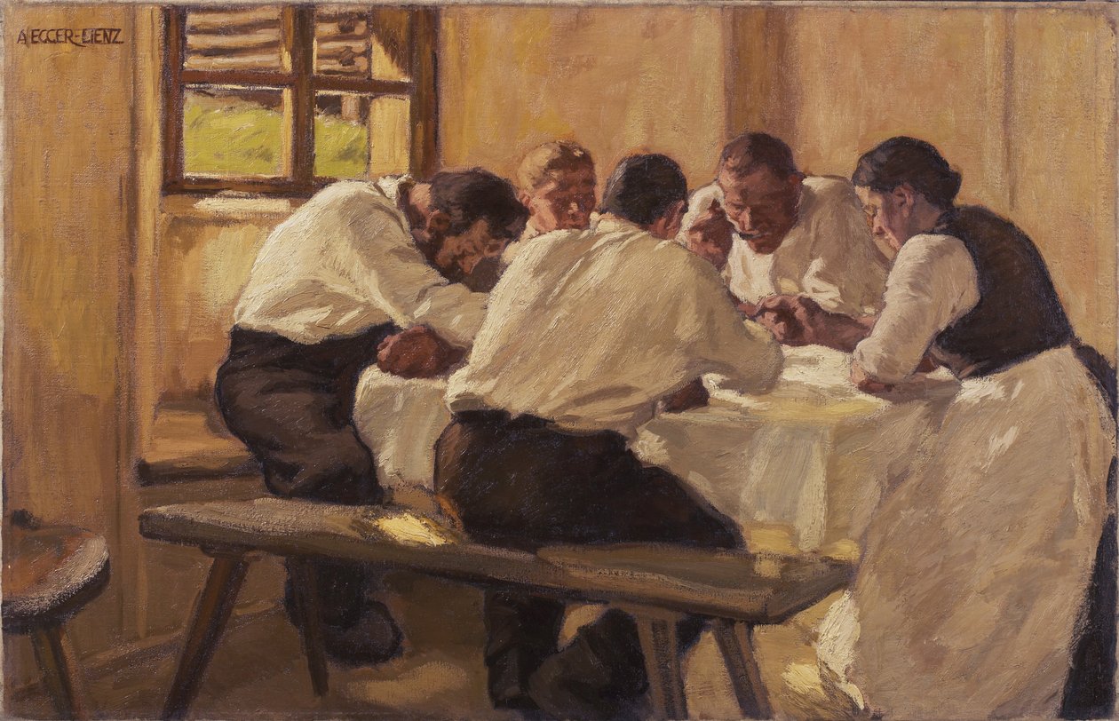 Lunch The Soup, version II, 1910 av Albin Egger Lienz