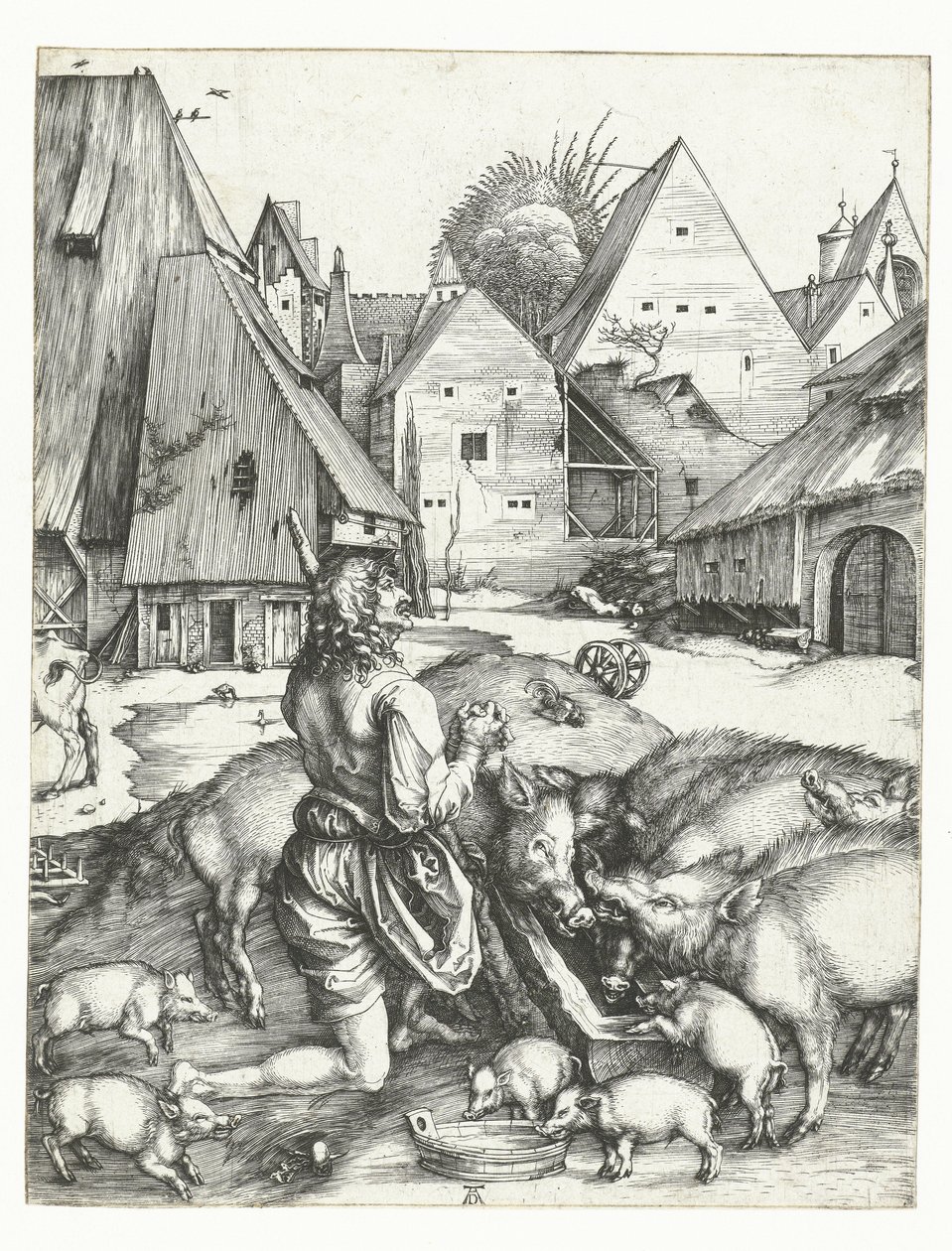 Der verlorene Sohn bei den Schweinen av Albrecht Dürer