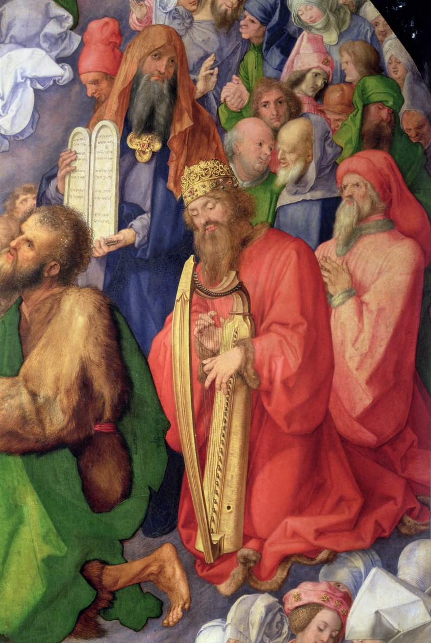 Landauer altartavla: King David, 1511 (panel) (detalj av 68677) av Albrecht Dürer