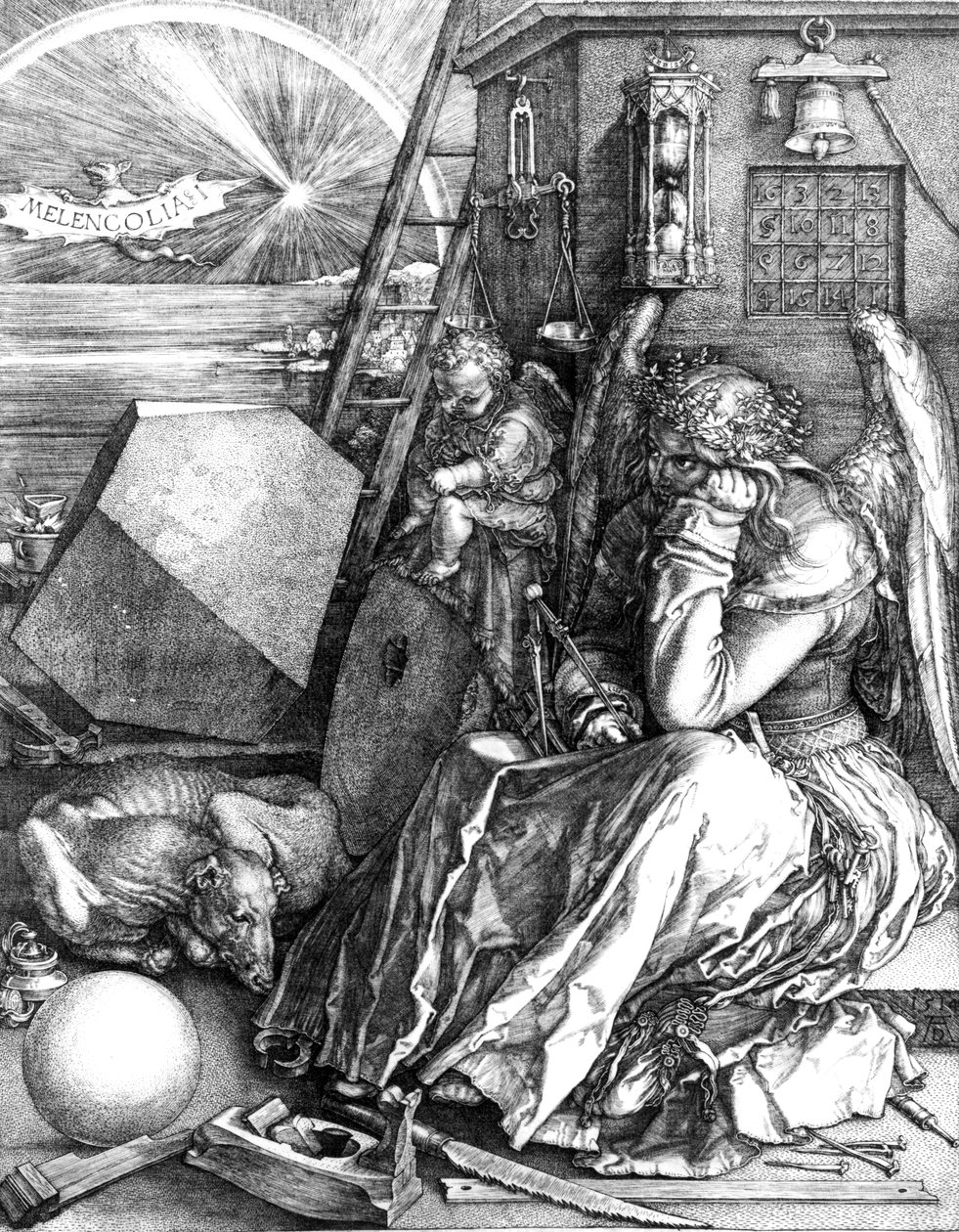 Melancholia, 1514 av Albrecht Dürer