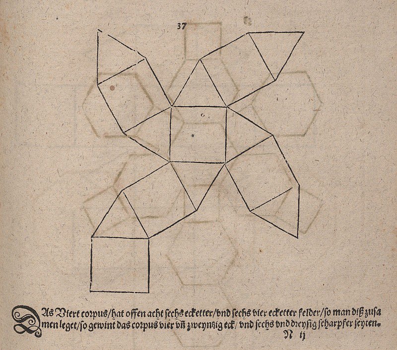 Netzabwicklung eines Kubooktaeders av Albrecht Dürer