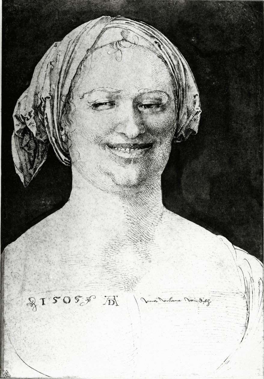 Ata o se fafine faifaatoaga, 1505 (peni, vaitusi ma fufulu pepa) salu av Albrecht Dürer