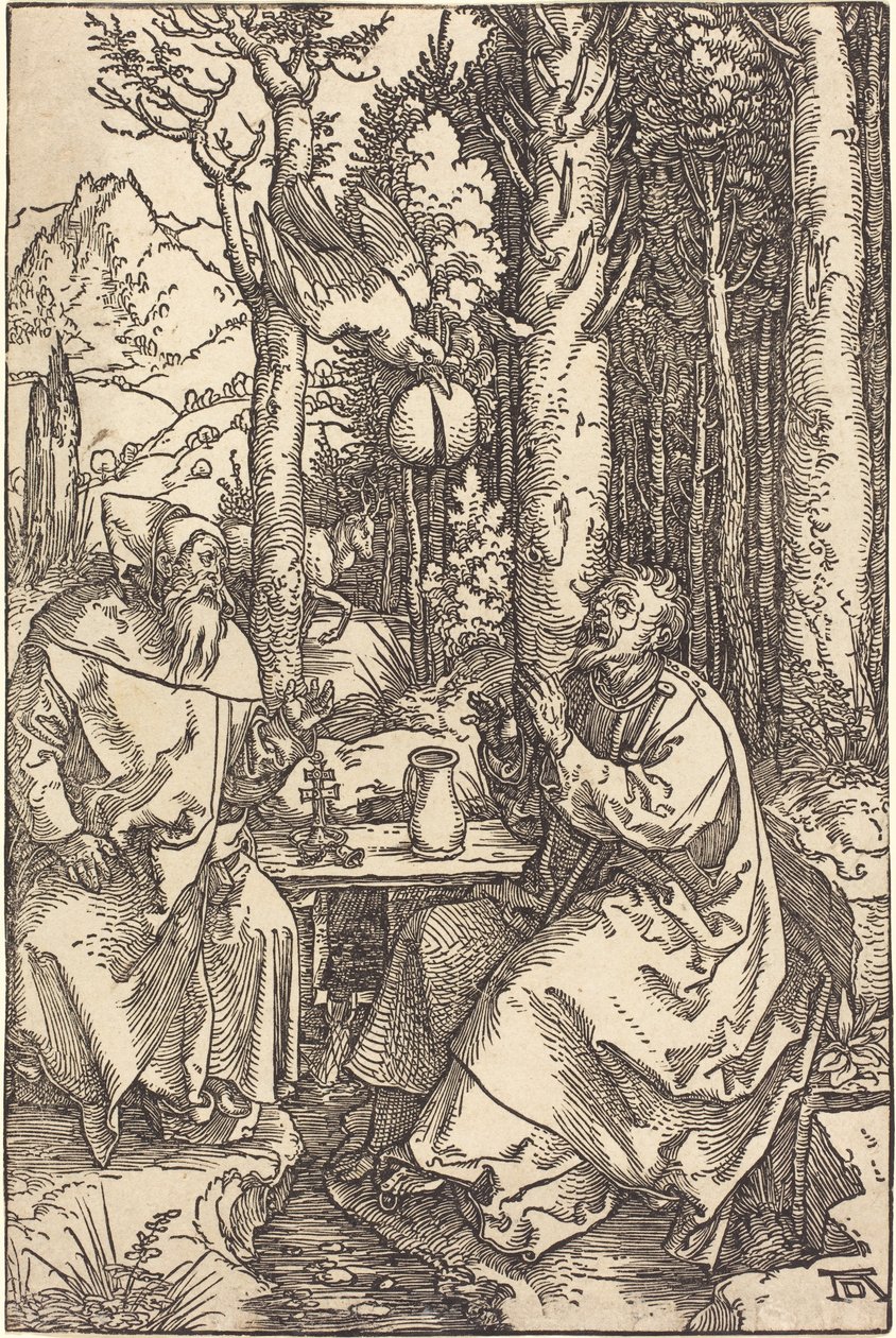 Saint Anthony and Saint Paul in the Wilderness av Albrecht Dürer