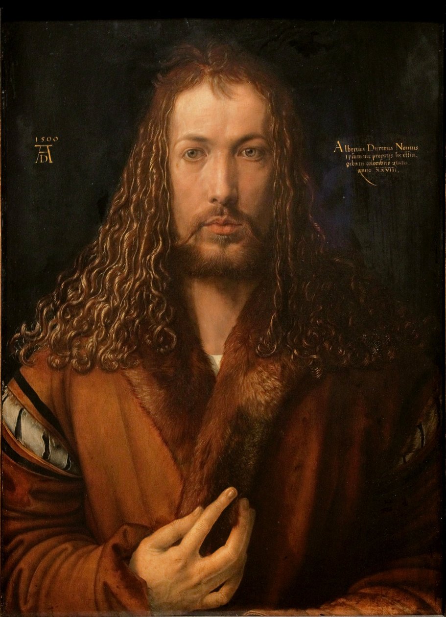 Selbstbildnis im Pelzrock av Albrecht Dürer