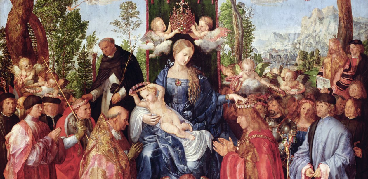Rosenkransarnas fest, 1506 (detalj av 157023) av Albrecht Dürer