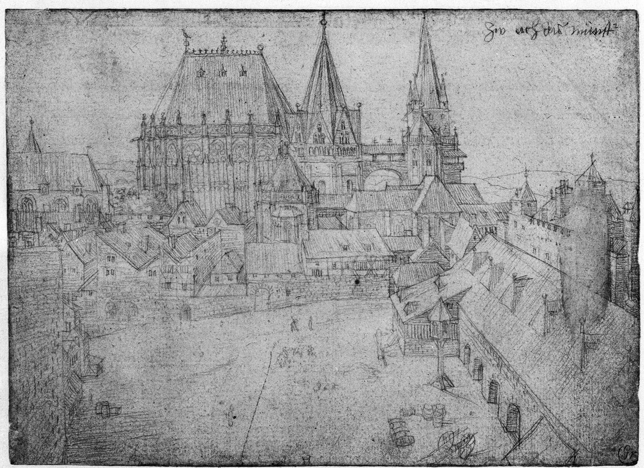 Ministern i Aachen, 1520 (silverspets på papper) av Albrecht Dürer