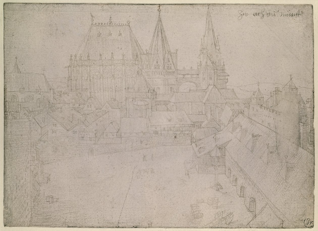 Ministern i Aachen, 1520 (silverspets på papper) av Albrecht Dürer
