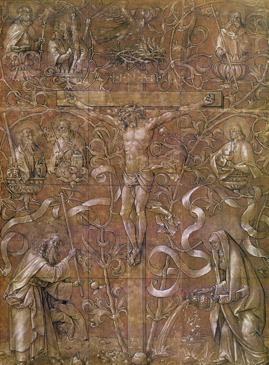 Kristus på korset, 1518 (bläck på papper) av Albrecht Dürer