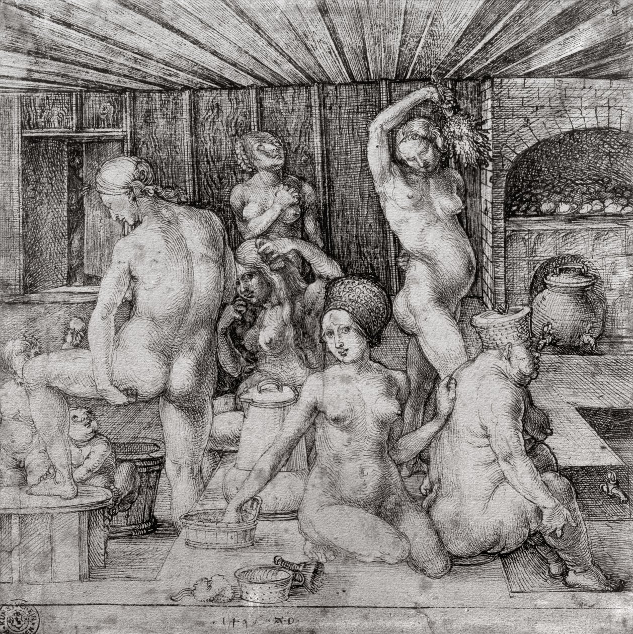 Kvinnobadet, 1496 av Albrecht Dürer
