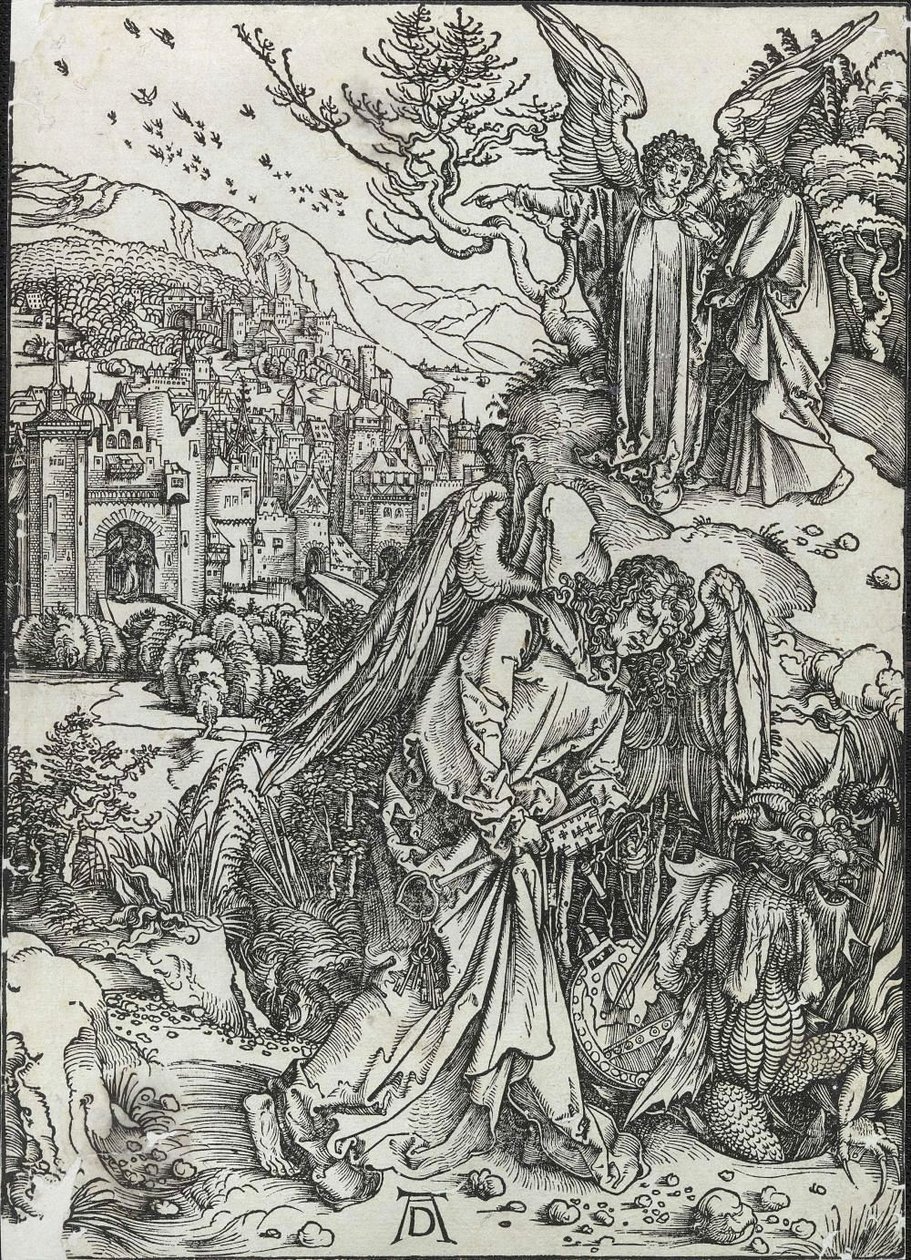 The Angel with the Key of the Bottomless Pit av Albrecht Dürer