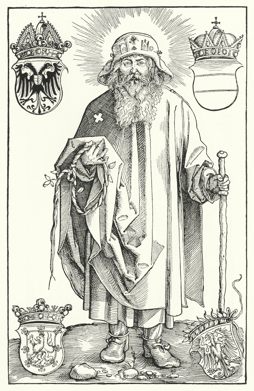 St Coloman (gravyr) av Albrecht (after) Durer or Duerer