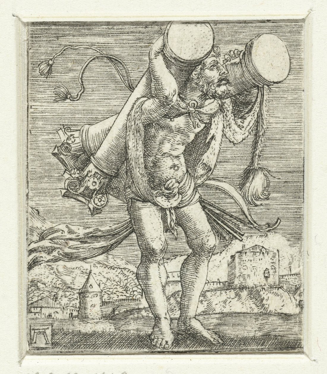 Herkules bär kolonnerna av Albrecht Altdorfer