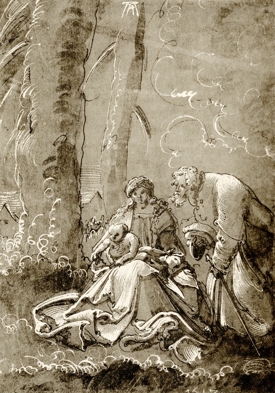 Helig familj i skogen av Albrecht Altdorfer