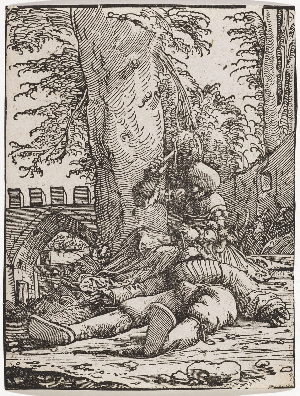 Jael dödar Sisera, ca. 1523. av Albrecht Altdorfer