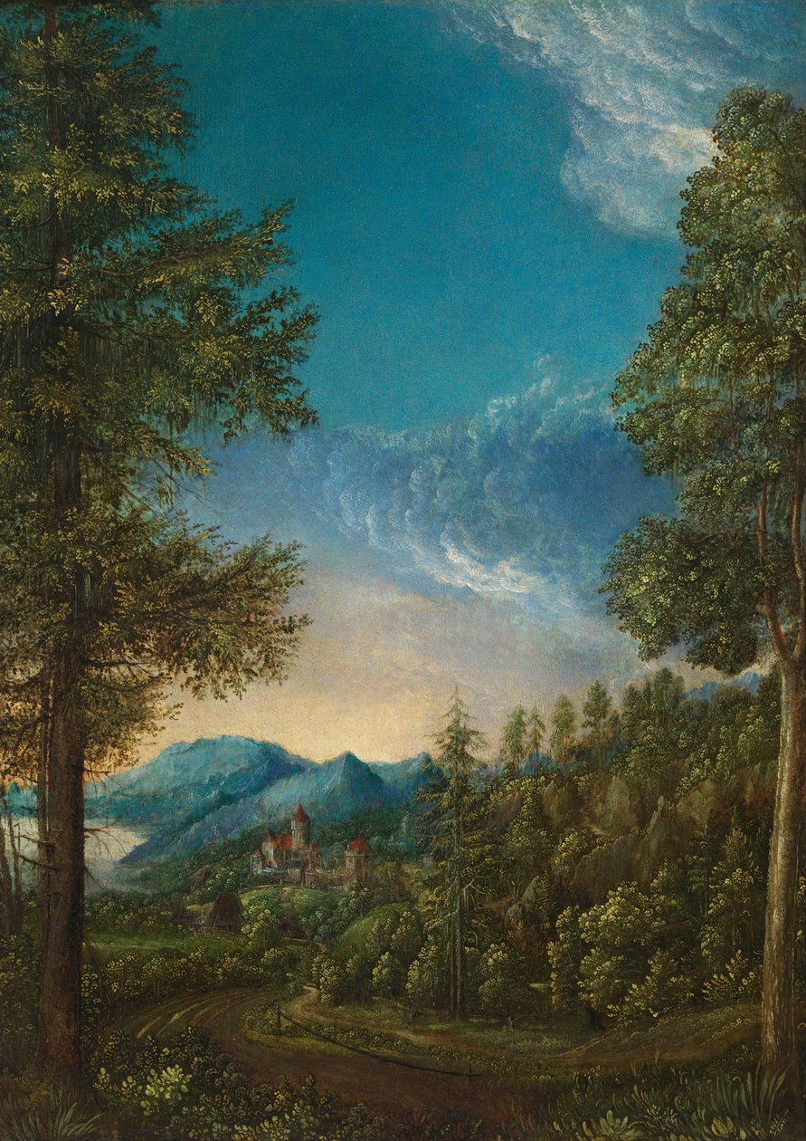 Landskap med slott, ca. 1525 av Albrecht Altdorfer