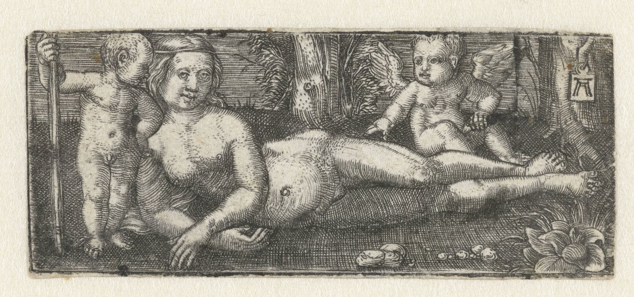 Liggande Venus med två putti av Albrecht Altdorfer