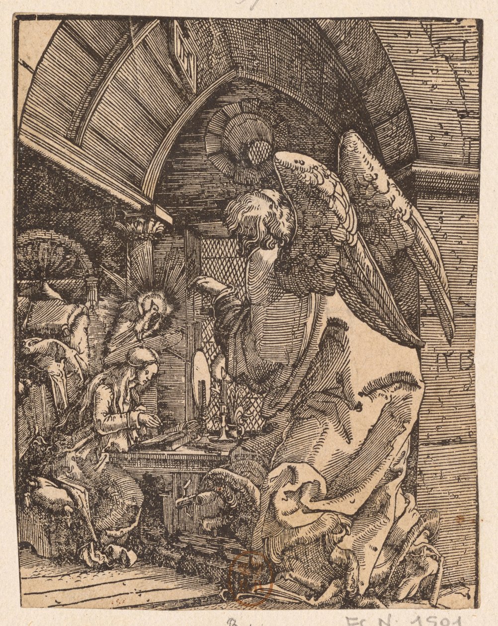 Bebådelsen, 1513. av Albrecht Altdorfer