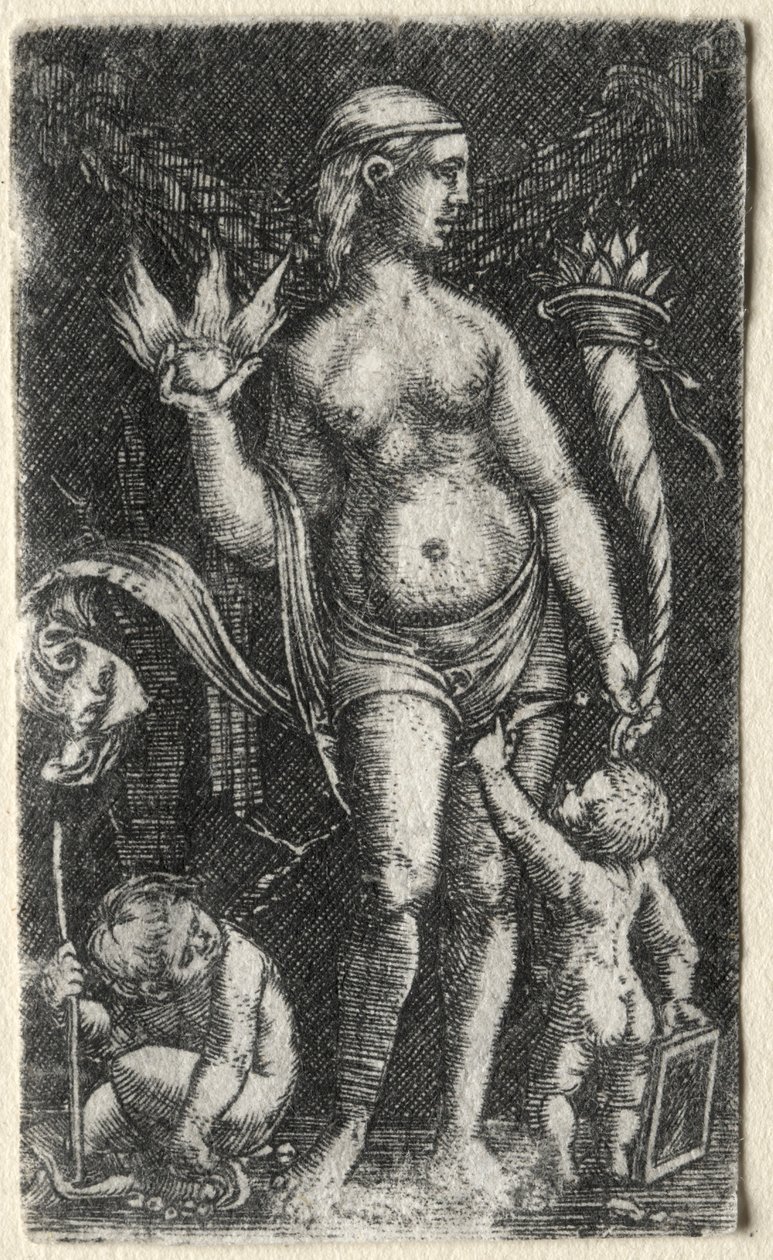 Venus mellan två amoriner, 1520. av Albrecht Altdorfer