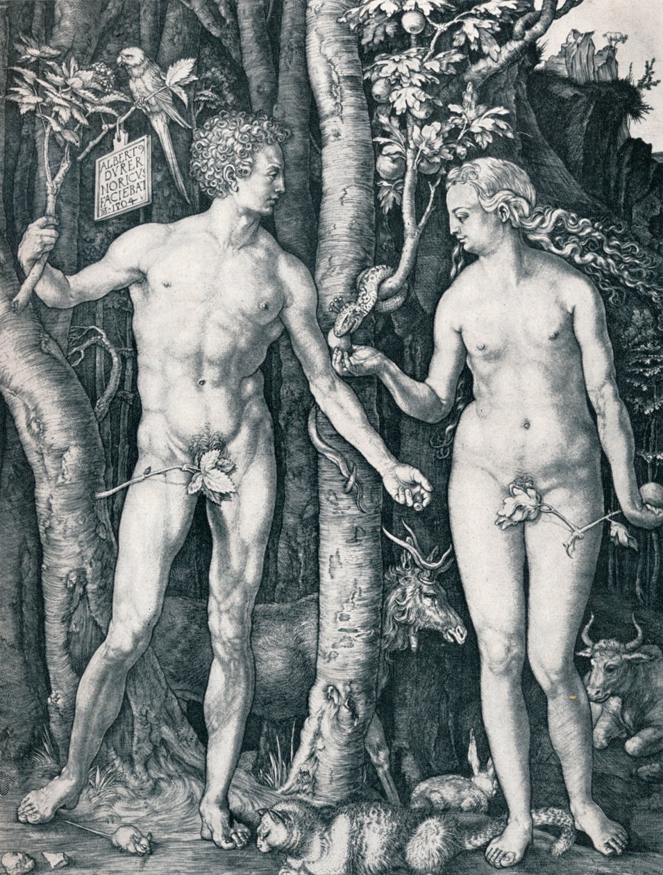 Adam och Eva, 1504 1906 av Albrecht Dürer