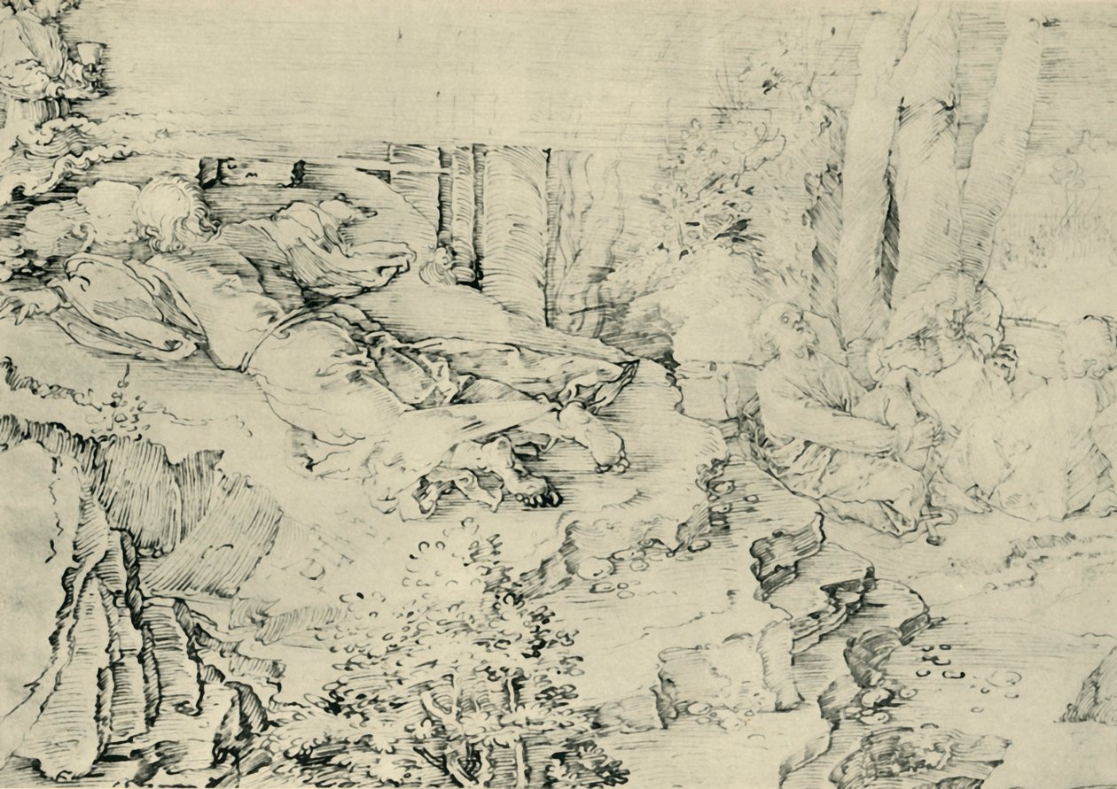 Agony in the Garden, 1521, 1943. av Albrecht Dürer