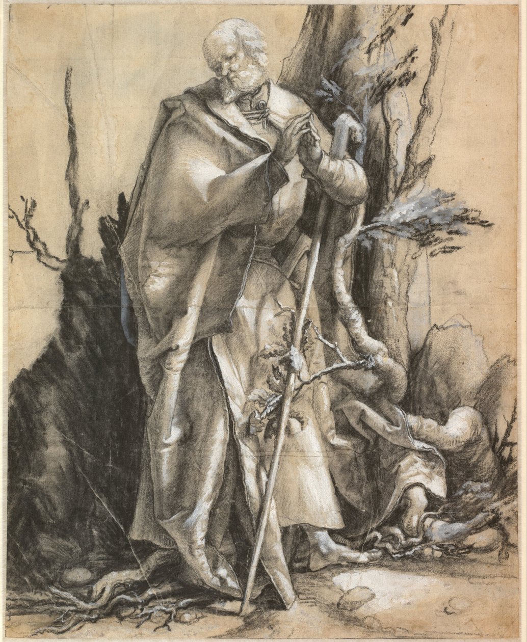 Skäggigt helgon i en skog av Albrecht Dürer