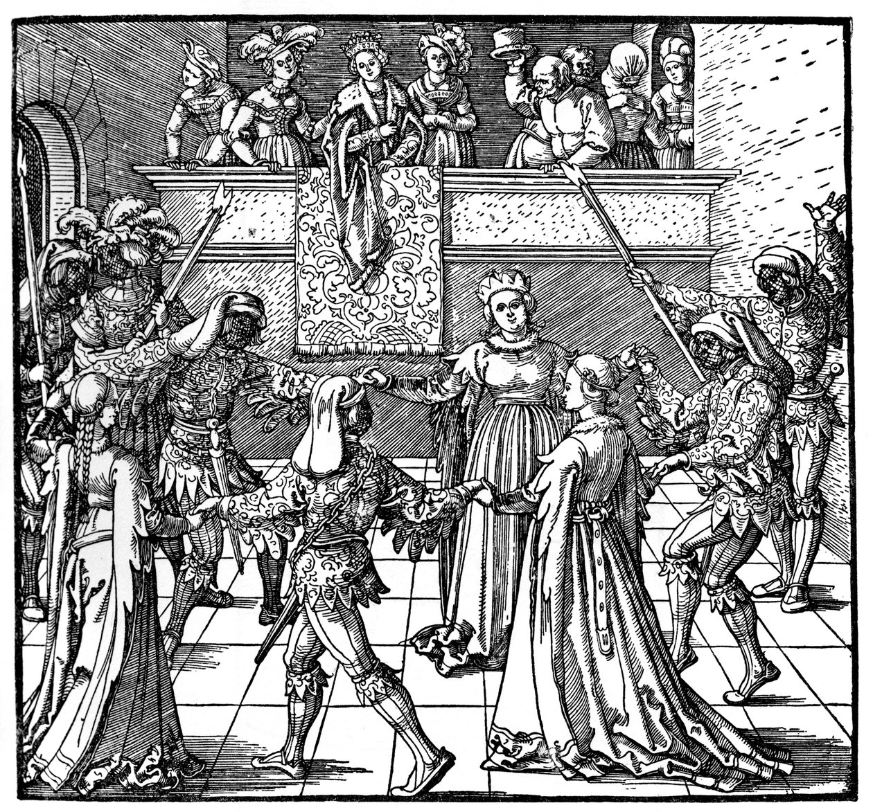 Dans av Torchlight, Augsburg, 1516, 1936 av Albrecht Dürer