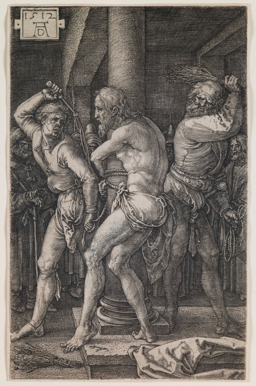 Flagellation, från serien "The Engraved Passion" av Albrecht Dürer