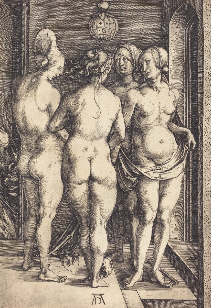 Fyra nakna kvinnor, 1497. av Albrecht Dürer