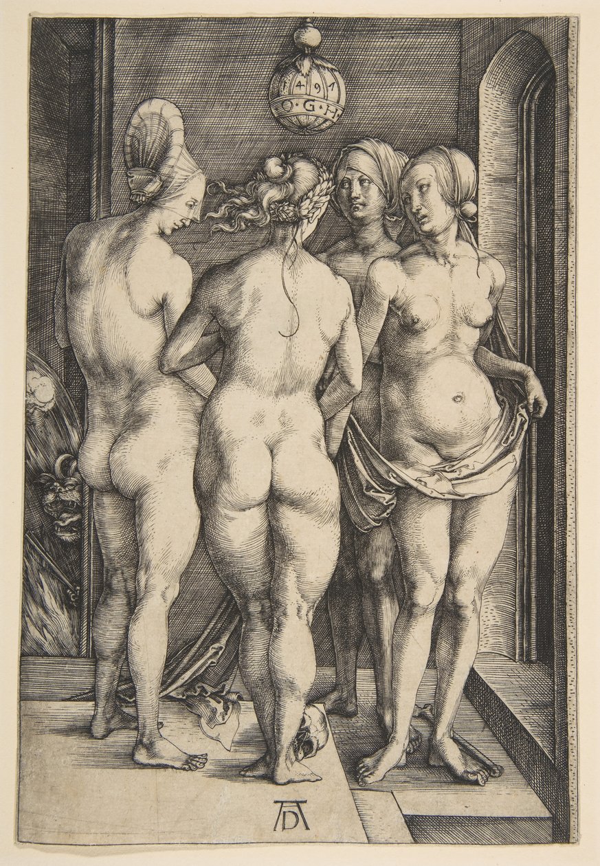 Fyra nakna kvinnor, 1497. av Albrecht Dürer