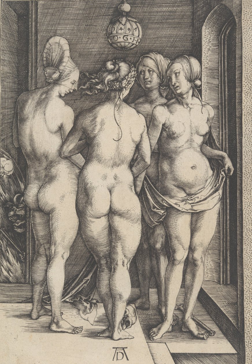 Fyra nakna kvinnor, 1497, 1497. av Albrecht Dürer