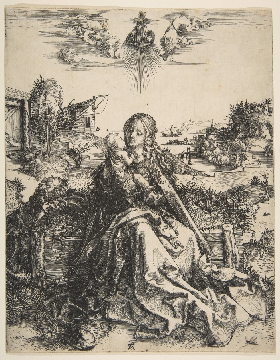 Helig familj med en trollslända, ca. 1495. av Albrecht Dürer