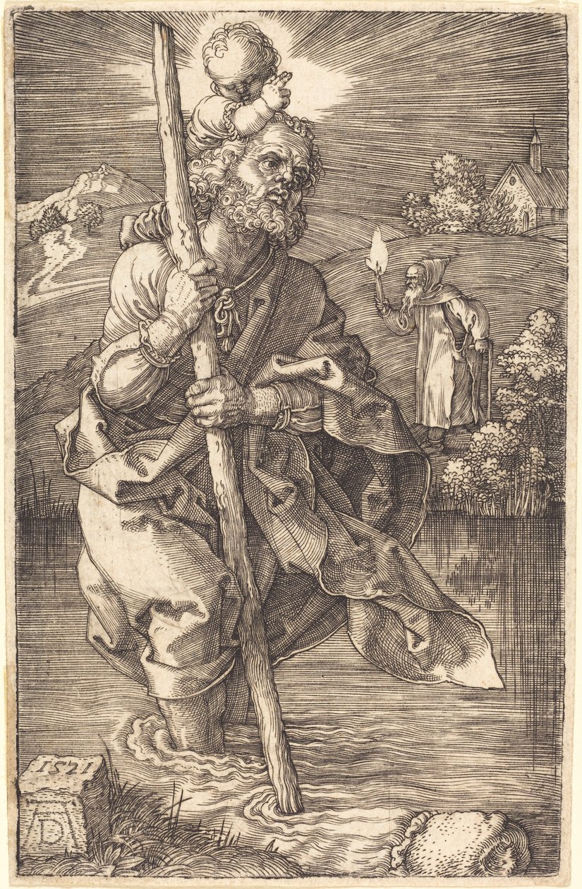 Saint Christopher vänder åt höger av Albrecht Dürer