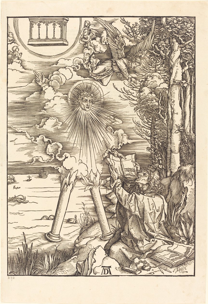 Saint John slukar boken av Albrecht Dürer