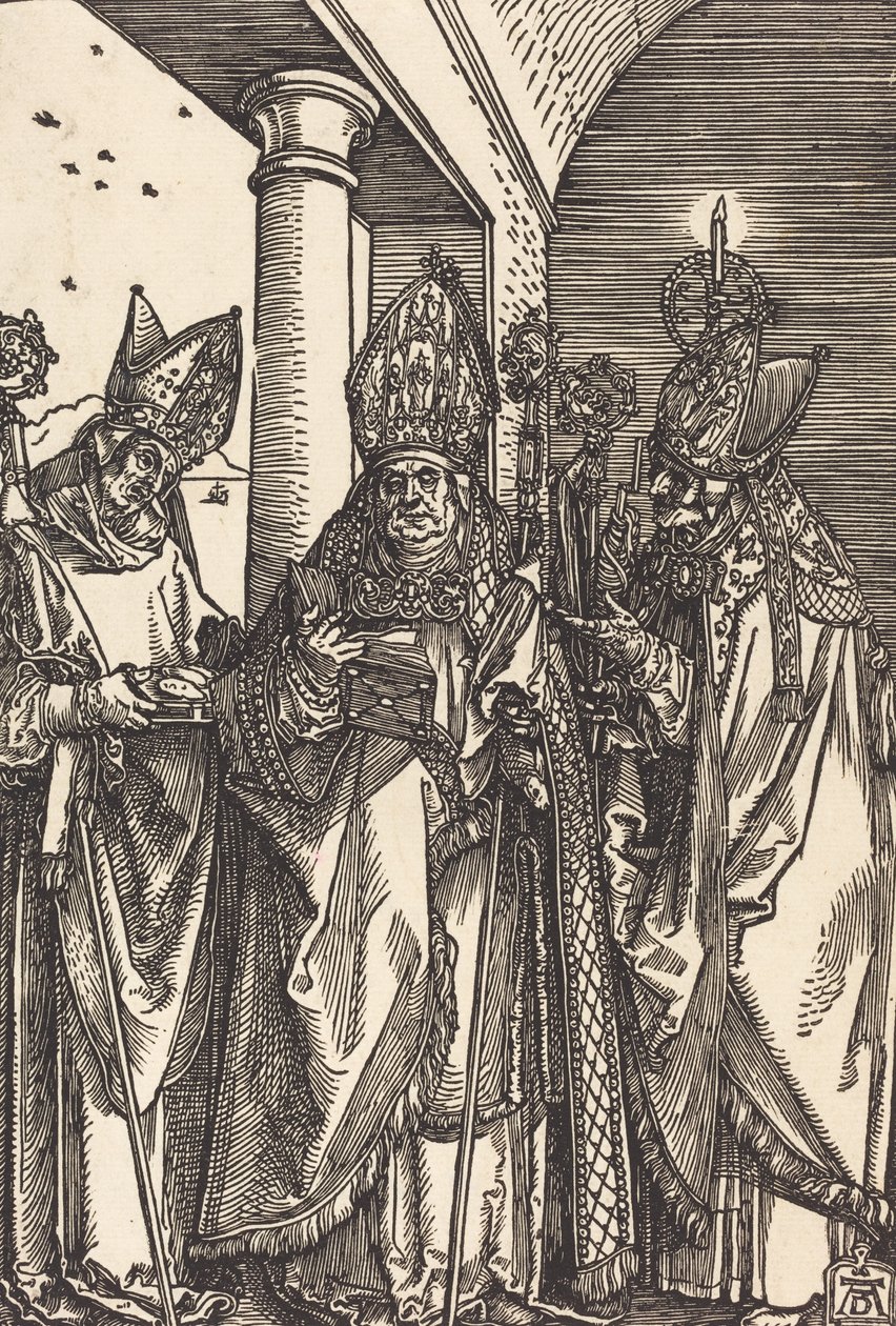 Saints Nicholas, Ulrich och Erasmus, ca. 1508. av Albrecht Dürer