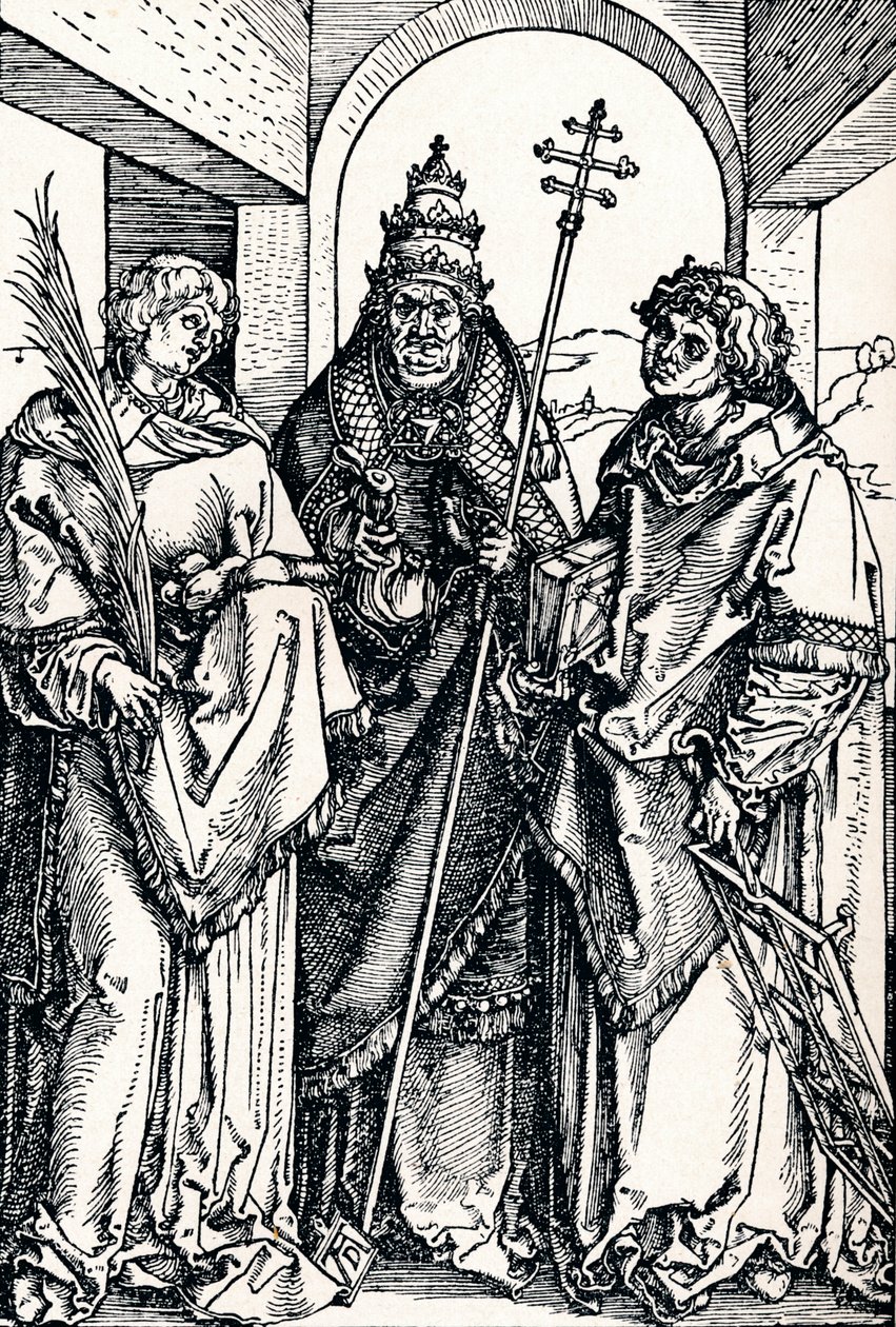 Saints Stephen, Sixtus och Lawrence, 1508 1906 av Albrecht Dürer