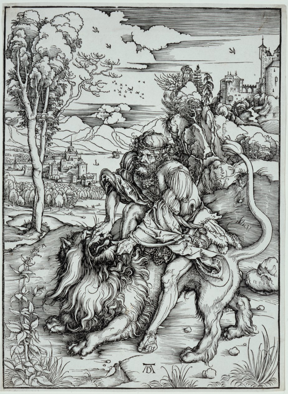 Simson som dödar lejonet av Albrecht Dürer