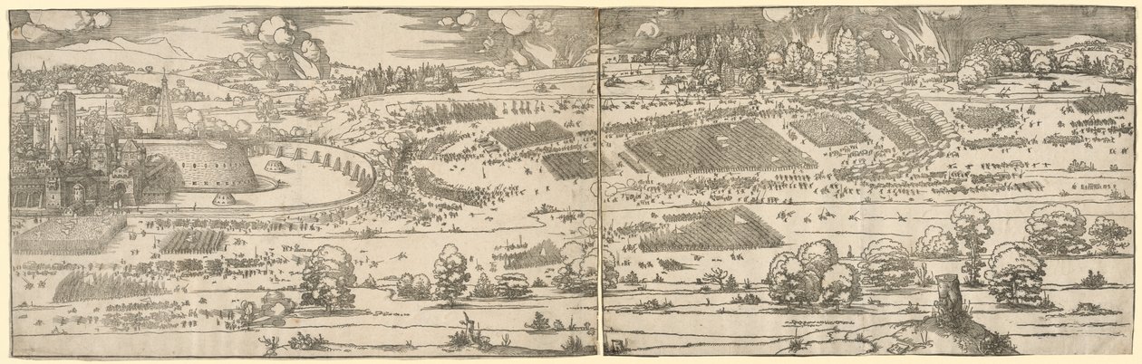 Belägring av en fästning. av Albrecht Dürer