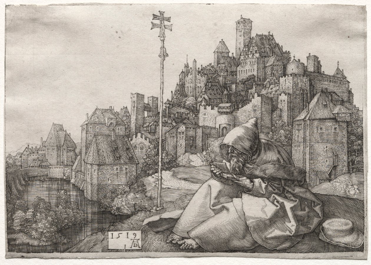 St Anthony Reading, 1519. av Albrecht Dürer