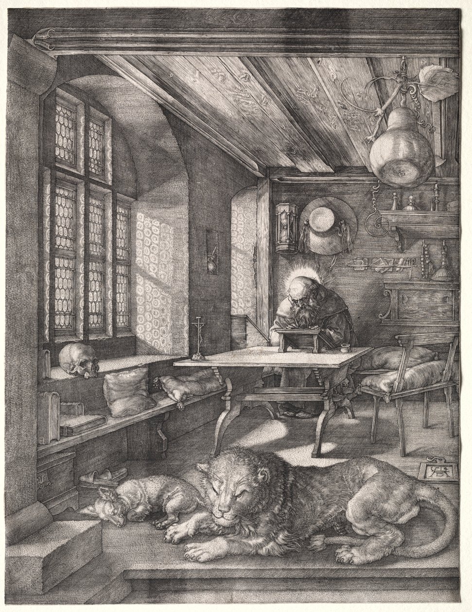 St. Hieronymus i hans studie av Albrecht Dürer