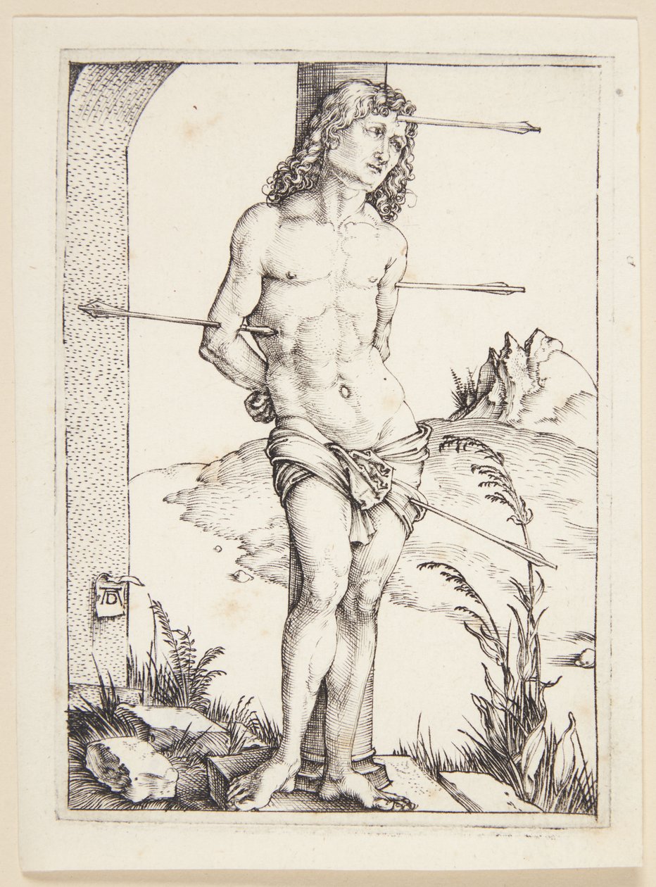 St Sebastian vid kolumnen av Albrecht Dürer