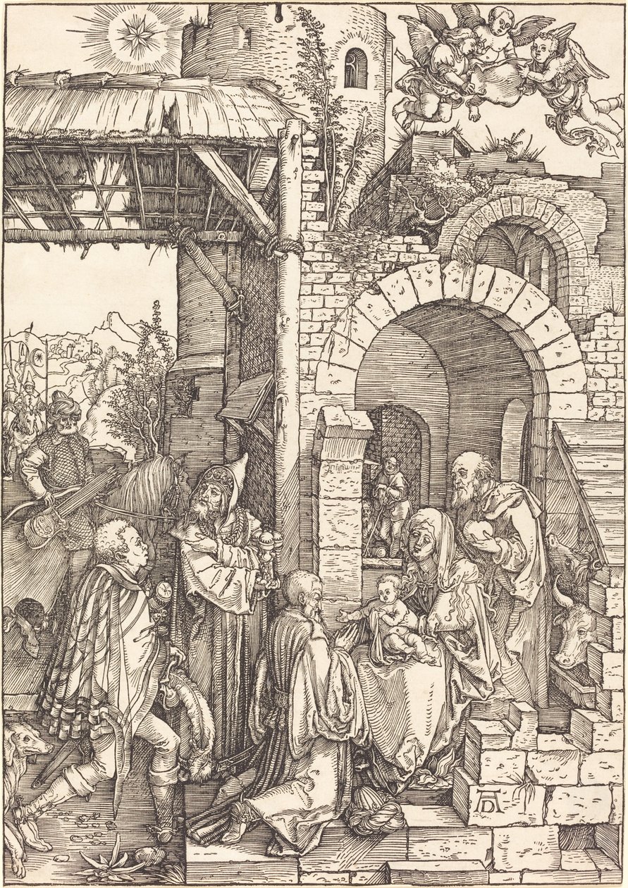 Tillbedjan av Magi av Albrecht Dürer