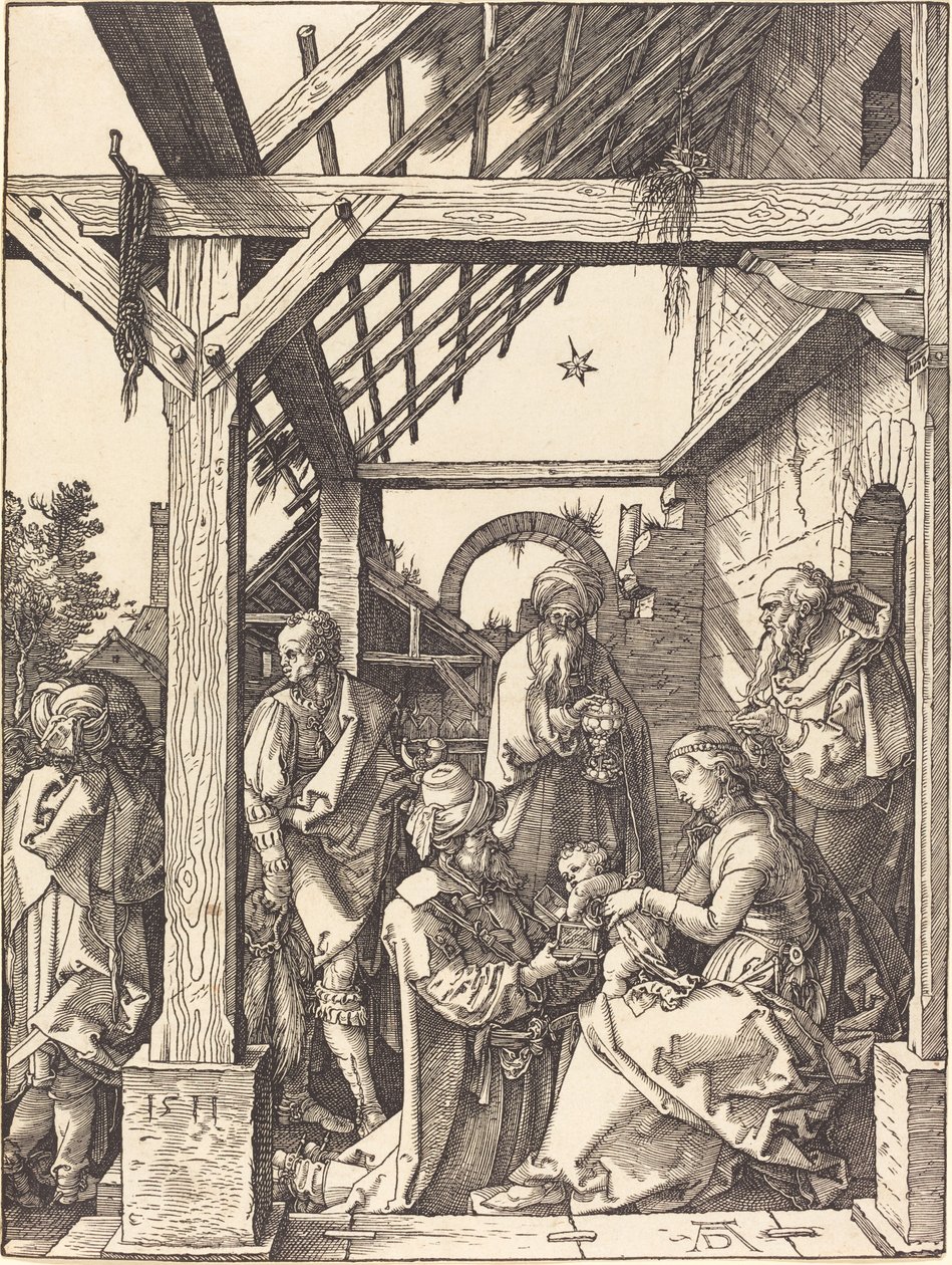 Tillbedjan av Magi av Albrecht Dürer