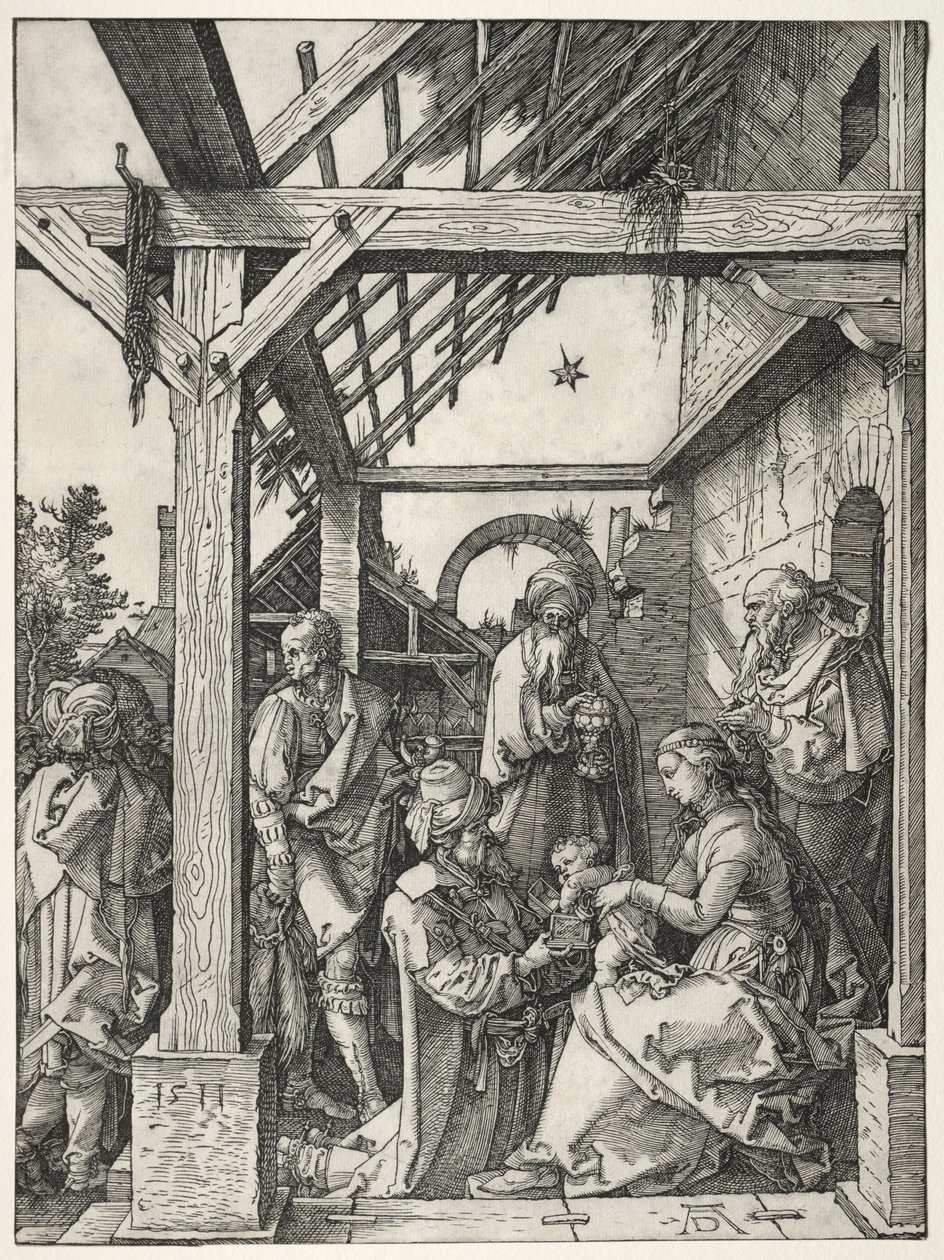 Tillbedjan av Magi av Albrecht Dürer