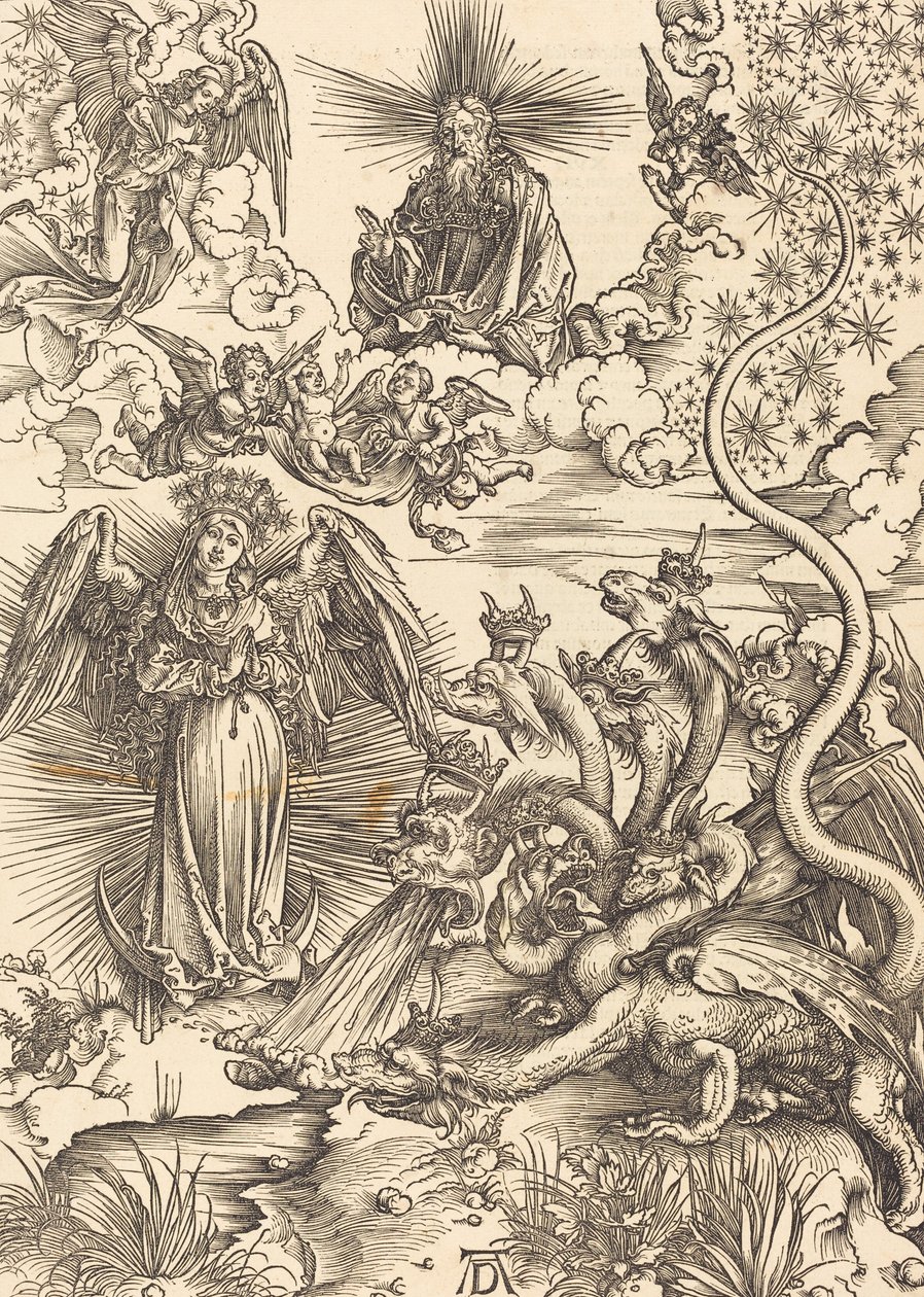 Den apokalyptiska kvinnan, 1498. av Albrecht Dürer