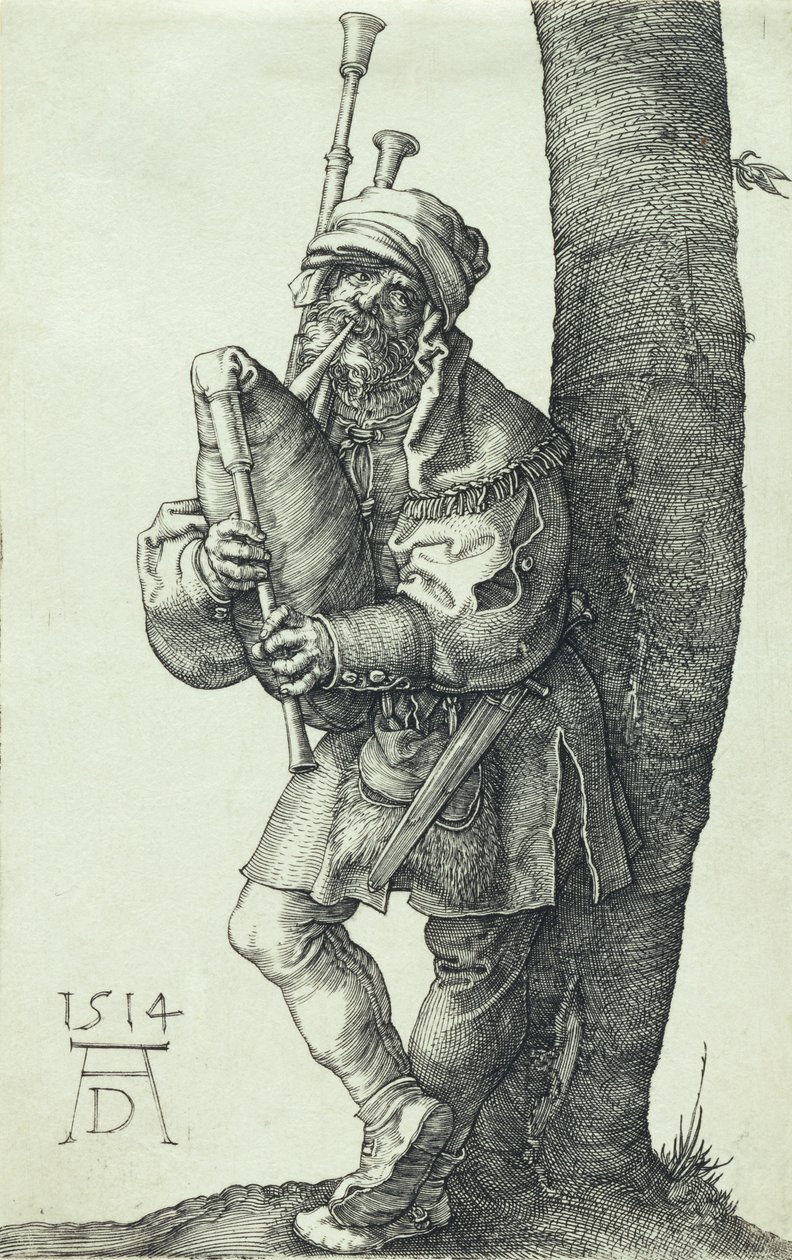 Säckpiparen, 1514 av Albrecht Dürer