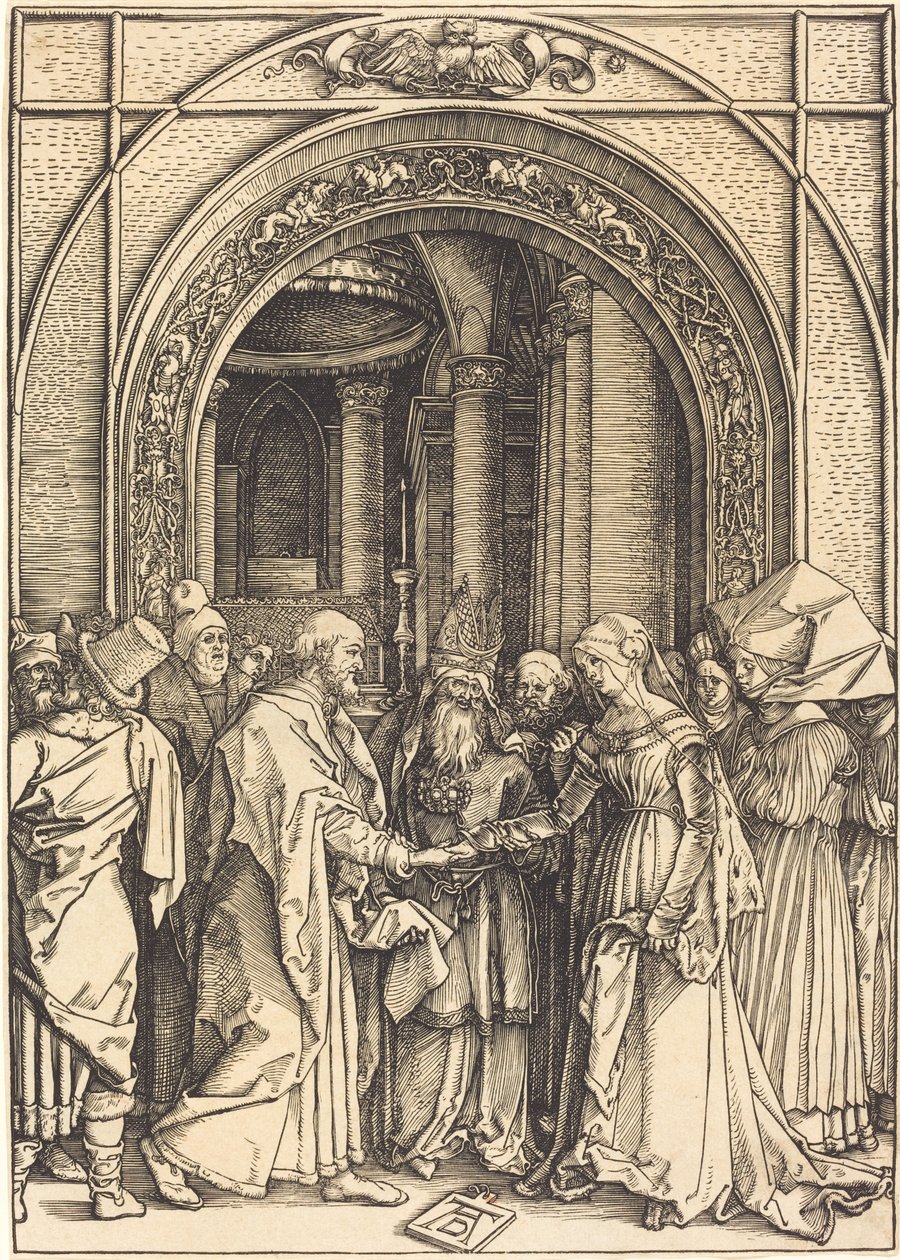 Jungfruns trolovning, ca. 15041505. av Albrecht Dürer