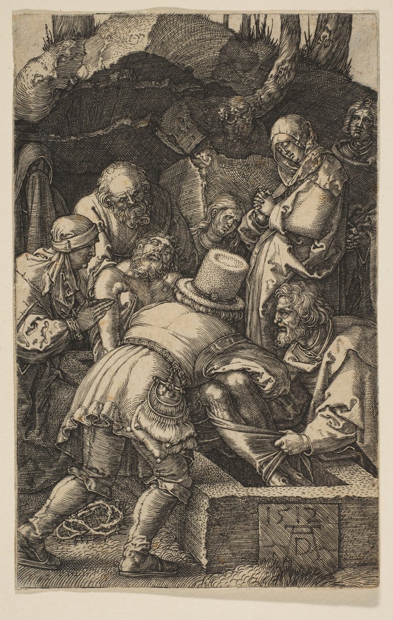 Gravläggningen, från The Passion, 1512. av Albrecht Dürer
