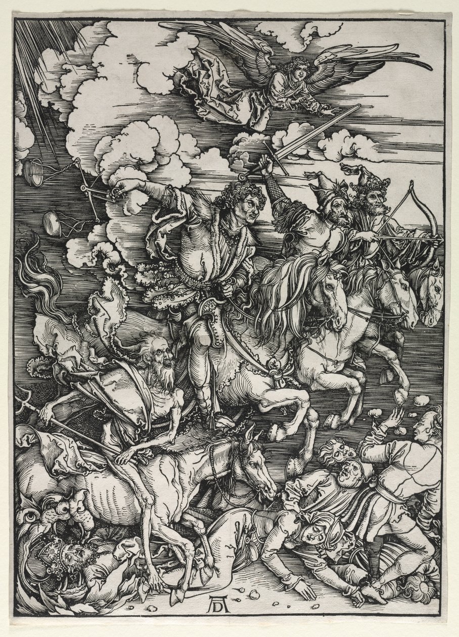 De fyra ryttarna, från Apokalypsen av Albrecht Dürer